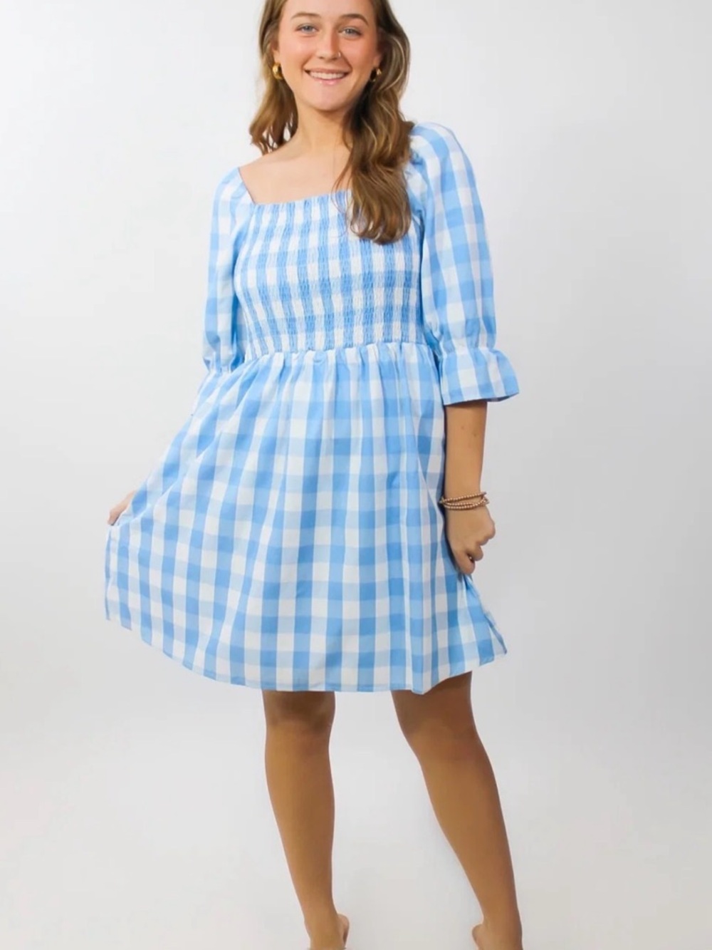 Skies Are Blue Gingham Dress